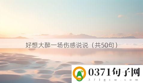 好想大醉一场伤感说说（共50句）
