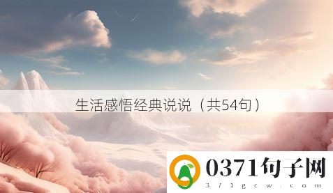 生活感悟经典说说（共54句）