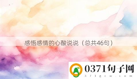 感悟感情的心酸说说（总共46句）
