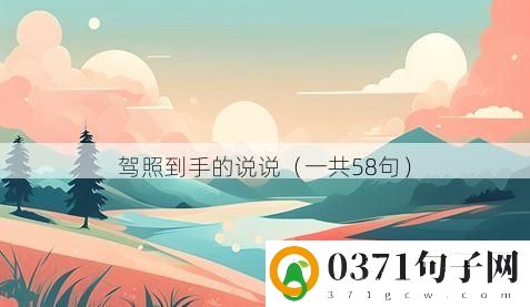 驾照到手的说说（一共58句）